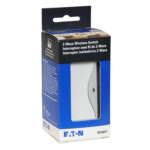 Eaton Z-Wave Plus RF9601WS Wireless Switch, Single Pole, 3-Way, 3-Way, White Satin