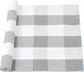 uxcell Buffalo Check Rug,Plaid Outdoor Rug,Layered Door Mat,Cotton Gingham Rugs,Floor Mat for Front Porch/Runner/Bedroom/Kitchen/Farmhouse 51"x24" Gray & White