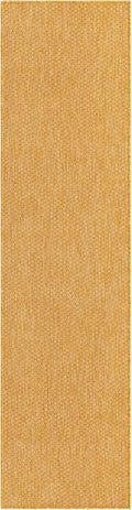 Unique Loom Collection Casual Transitional Solid Heathered Indoor/Outdoor Flatweave Area Rug (2' x 8' Runner, Corn Harvest Yellow)