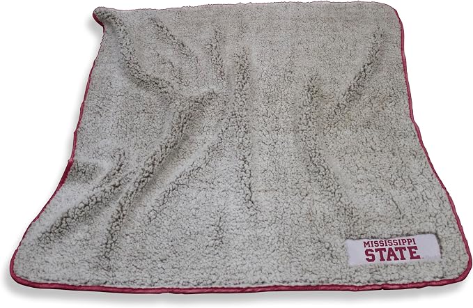 Logo Brands NCAA Frosty Fleece Blanket (50" x 60") – Soft & Warm Sherpa Material with Team Logo, Team Color Trim, Great Gift for Alumni & Students