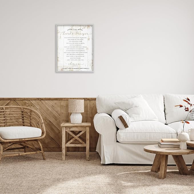 Rustic Prayer Herringbone Faith, 24 x 30 Inch Framed Giclée Print | Stupell Industries · By Jennifer Pugh · Ready to hang · Giftable for home decor · Made in USA
