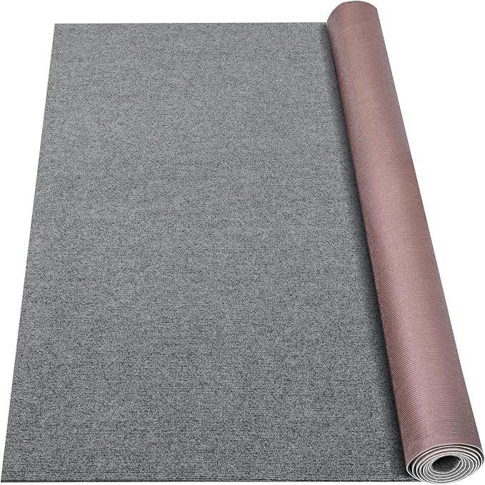 Grefinity Marine Carpet,6 FT x 23 FT Smoke Gray Indoor Outdoor Carpet 0.2" Thick Boat Rug with Water-Proof TPE Backing for Home, Patio, Porch, Deck