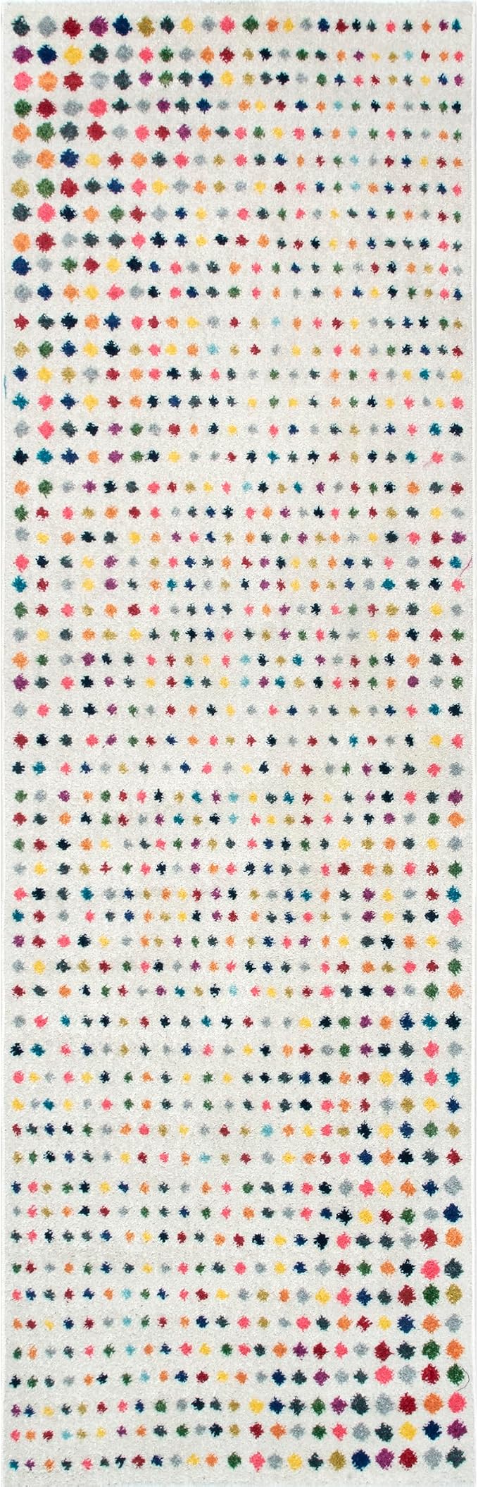 nuLOOM Dorie Multicolor Polka Dot Power Loomed Runner Rug, 2' x 8' | Nuloom Dorie Polka Dot 2' x 8' Runner Rug for Living Room Bedroom Dining Room Entryway Hallway, Multicolor