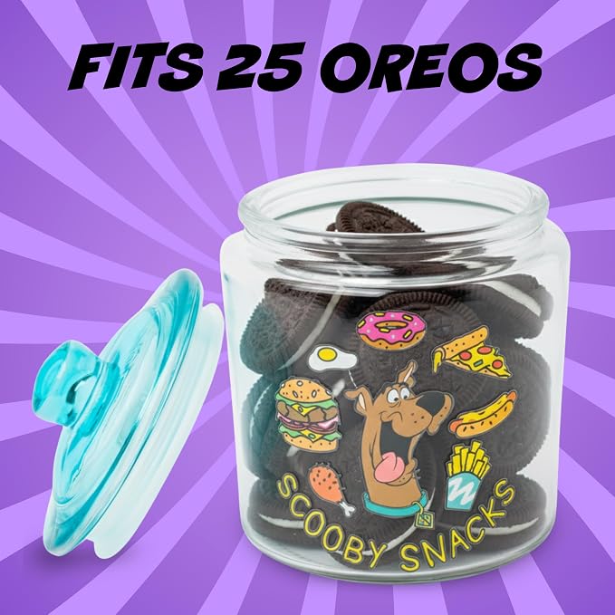 Silver Buffalo Scooby Doo Scooby Snacks, Glass Jar with Lid | Cookie Candy, Small Size