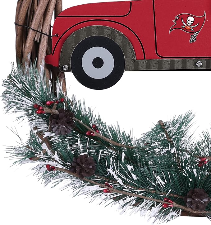FOCO NFL Unisex-Adult NFL Team Logo Holiday Wreath with Truck