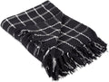 DII Transitional Checked Plaid Woven Throw, 50x60, Black