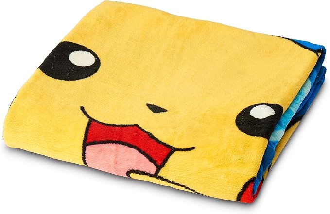 NORTHWEST Pokemon Pikachu Micro Raschel Throw Blanket, Kids Bedding, Girls and Boys, 46" x 60", Glitch Pikachu