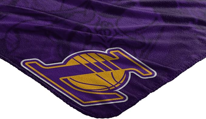 NORTHWEST NBA Los Angeles Lakers Fleece Throw Blanket, 50 x 60 Inches, Hard Knocks Design, Soft and Comfortable Fan Blanket,(Pack of 8)