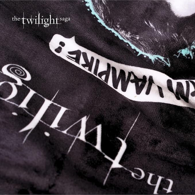 Twilight The Saga Throw Blanket, Super Soft Cozy Plush Bedding, 60" x 46", Team Jacob Team Edward (Officially Licensed Product) by Franco Collectibles
