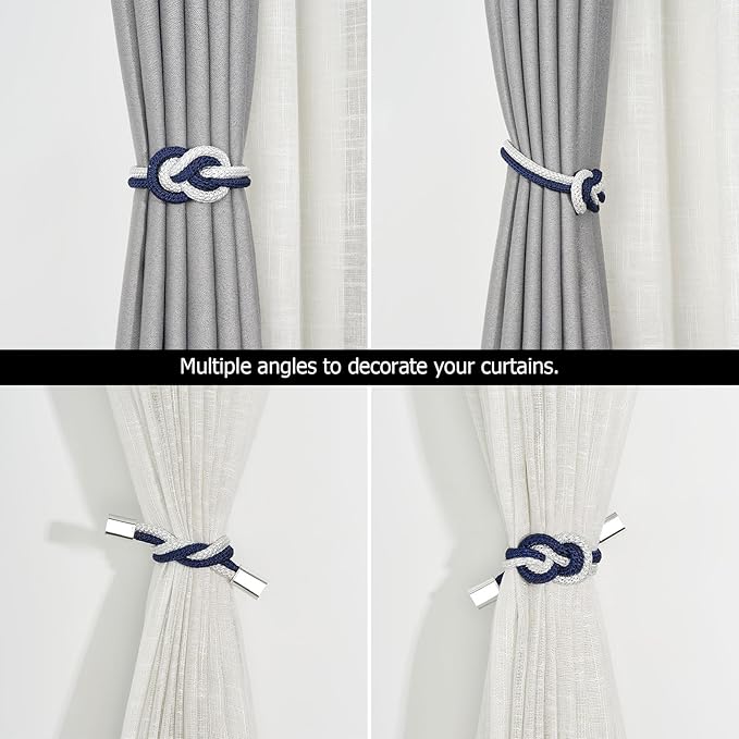 NICEEC 4 Pack Mini Magnetic Curtain Tiebacks Nordic Simple Style Drape Tie - Image 5