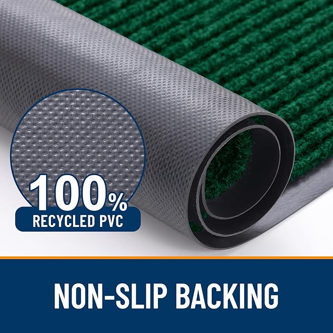 OLANLY Front Door Mat Indoor Outdoor Entrance, 2-Pack 71 x 47 Inch, Waterproof Heavy Duty Doormat, Fade Resistant, Low Profile, Easy Clean Patio Porch Welcome Floor Mats for Entry, Green