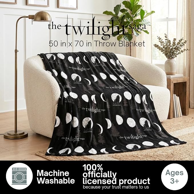 Twilight The Saga Throw Blanket, Super Soft Cozy Plush Bedding, 70" x 50", (Officially Licensed Product) by Franco Collectibles