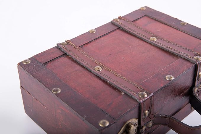 Vintiquewise(TM Old-Fashioned Small Suitcase/Decorative Box with Straps