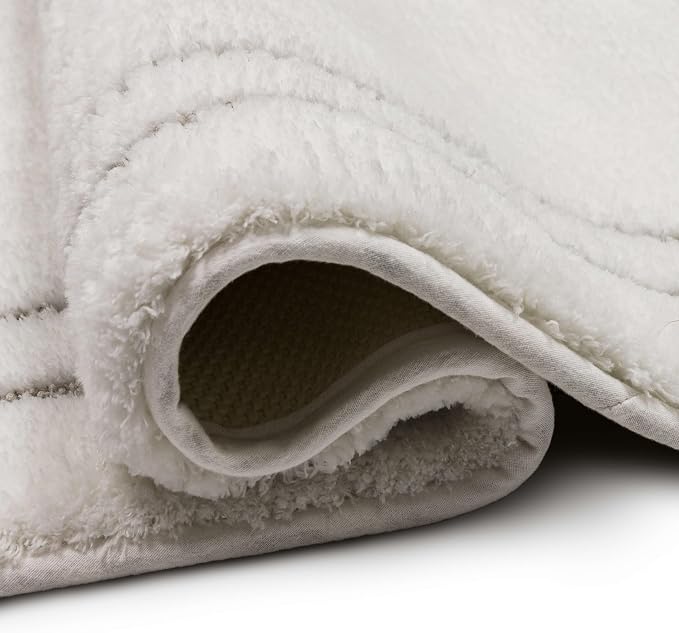 Mohawk Home Corona Casual Geometric White 2' X 3' 4" Machine Washable Bath Mat Perfect for Bathroom
