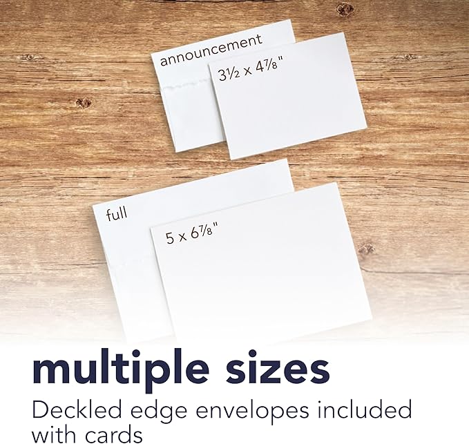 Strathmore Creative Cards with Envelopes, 80 lb. Smooth Surface, 5 X 6.875 inches, Ivory/Deckle, Package of 50 (105-235)