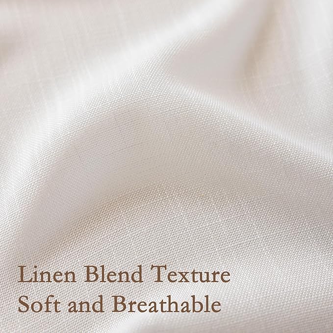 MYSKY HOME Semi Sheer Light Filtering White Bohemian Curtains - Image 5