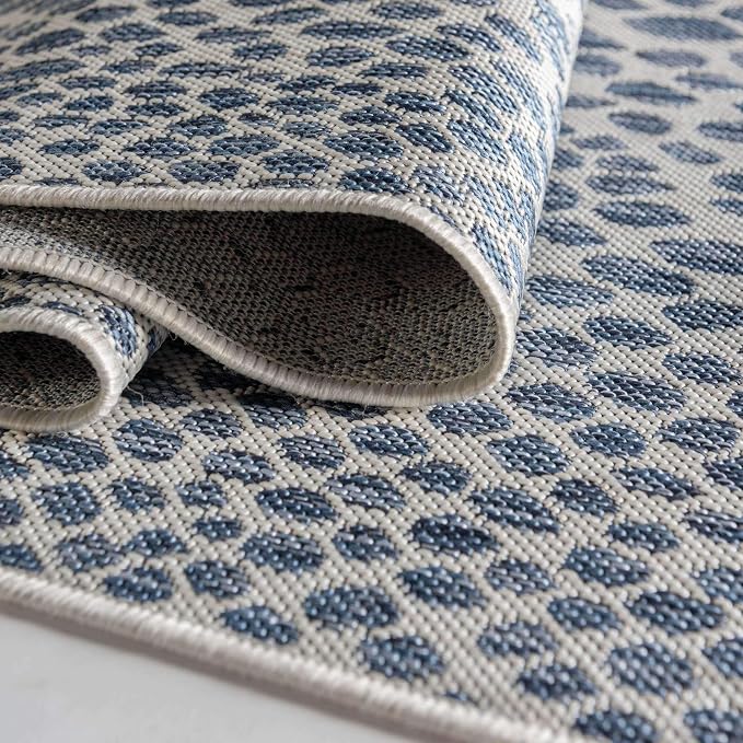 Unique Loom Outdoor Collection Area Rug - Cape Town (7' 10' Square, Blue/ Olive)