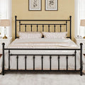 SHA CERLIN 14" King Size Metal Platform Bed Frame/Victorian Headboard and Footboard/Steel Slats Mattress Foundation for Storage/No Box Spring Needed/Noise Free/Black
