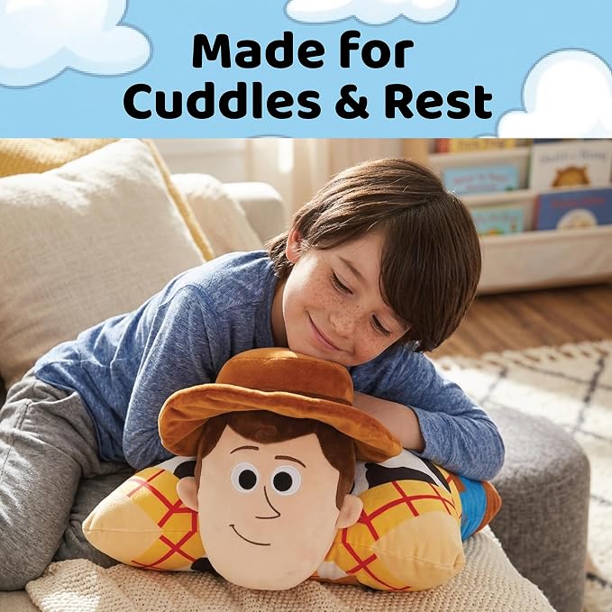 Pillow Pets Disney Pixar Woody, 16" Plush Toy | Soft Plush Pillow Companion, Unfastens into a Cozy Pillow at Night, Machine Washable, BPA and Phthalates Free