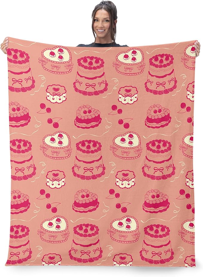 NORTHWEST Valentine's Day, V-Day Cakes, Silk Touch Throw Blanket 50 x 60 Inches