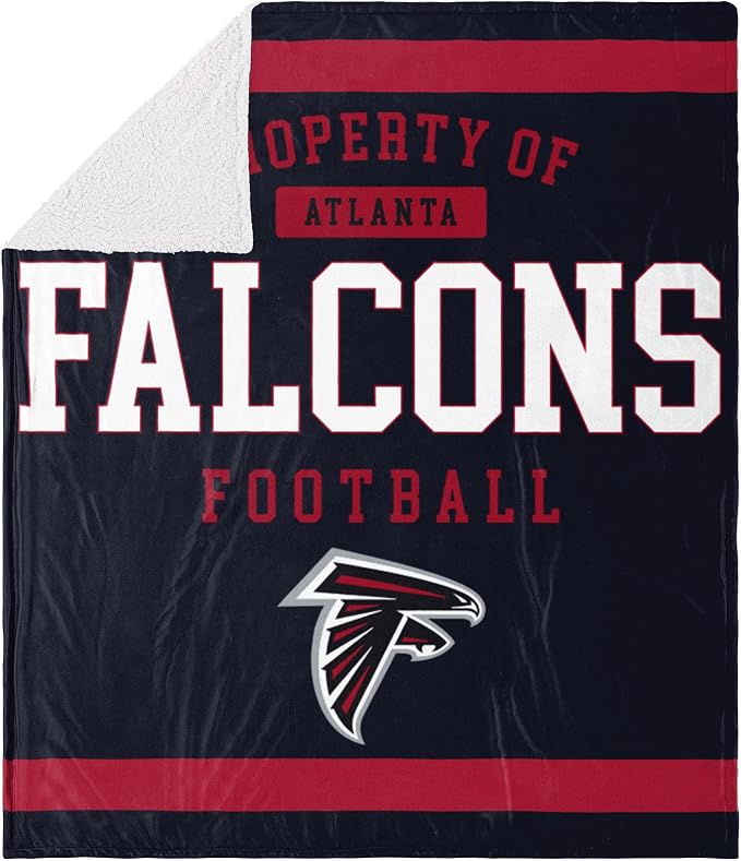 FOCO Atlanta Falcons NFL Team Property Of Sherpa Fleece Blanket