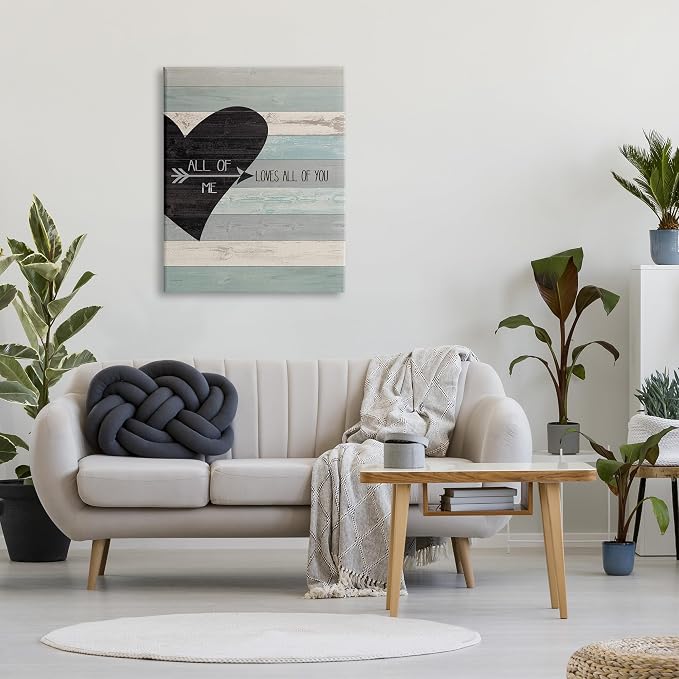 Distressed Heart Love Phrase, 30 x 40 Inch Canvas Wall Art | Stupell Industries · By Jo Moulton · Ready to hang · Great gift for romantic decor · Made in USA