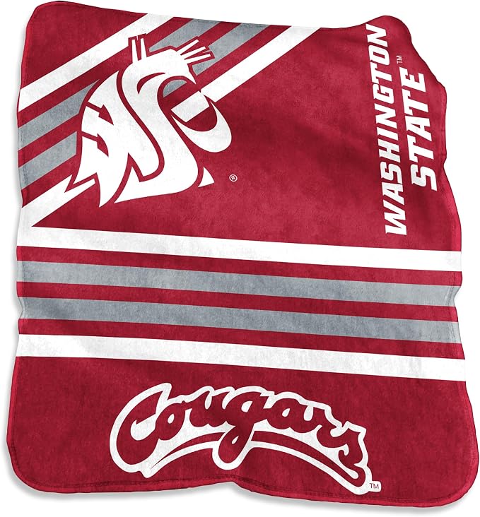 Logo Brands NCAA Raschel Throw Blanket – 50 x 60 Soft Fleece Blanket, Officially Licensed Collegiate Design, Cozy Throw for Tailgating, Game Day, & Home Décor