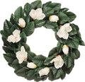 24" Artificial Magnolia Floral Spring Wreath with Green Leaves