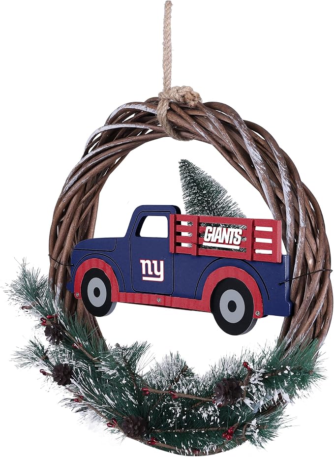FOCO NFL Unisex-Adult NFL Team Logo Holiday Wreath with Truck