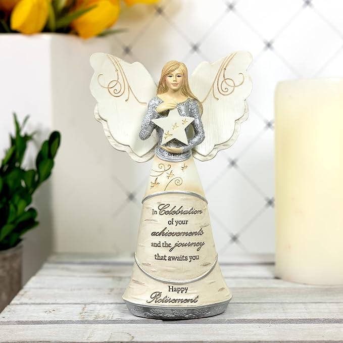 Pavilion Gift Company 82375 Celebration of Retirement Angel Figurine, 6-1/2"