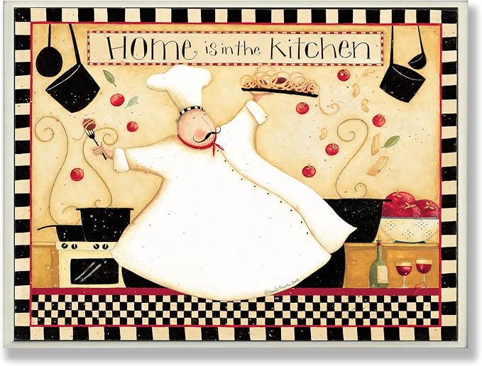 Stupell Home Décor Home Is In The Kitchen Wall Plaque, 10 x 0.5 x 15, Proudly Made in USA