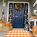 Bottalive Buffalo Plaid Outdoor Rugs, 3'x5' Orange and White Checkered Indoor/Outdoor Area Rug, Layering Rug for Hello/Welcome Door Mat, Washable Cotton Woven Farmhouse Mat for Fall Front Porch Décor