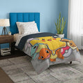 Northwest Pokemon Battle Squad Twin Size Bed in a Bag Set, Pikachu Charmander Squirtle Eevee, Kids Boys Girls Bedding Comforter Sheets