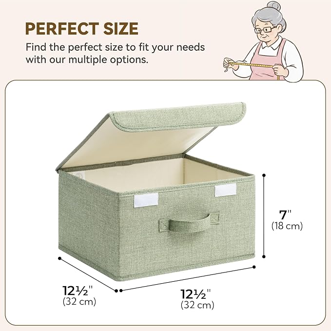 GRANNY SAYS Storage Bins with Lids, Decorative Storage Boxes, Shelf Baskets, Closet Storage Bins for Clothing, Collapsible Storage and Organization, Mixed Color Storage Bins, 4-Pack