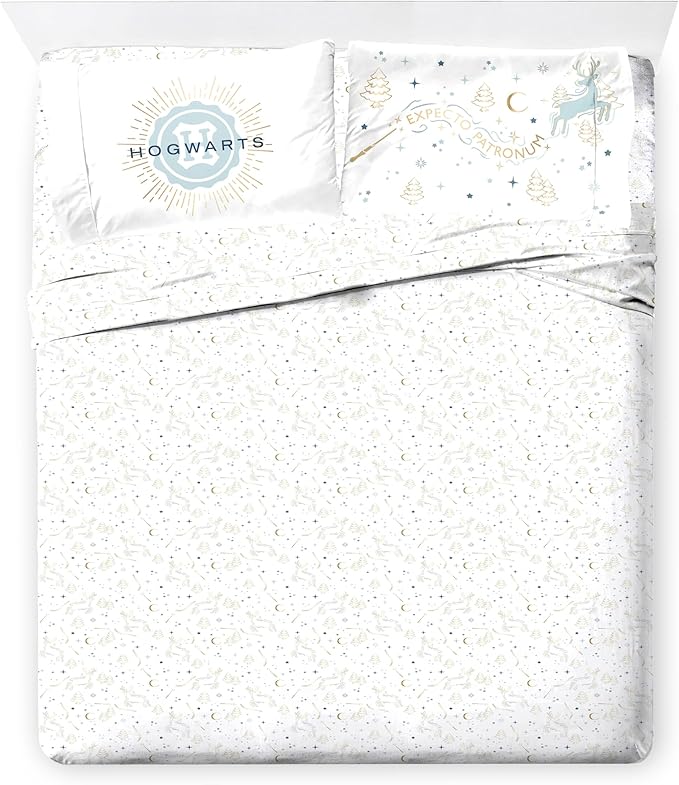 Harry Potter Queen Comforter Set 7 Piece Soft Hogwarts Bedding, Multi | Fantasy, Bed in a Bag, Comforter Sheets Shams Pillowcases, Official Product, Soft Microfiber, Machine Washable, Kids Gift