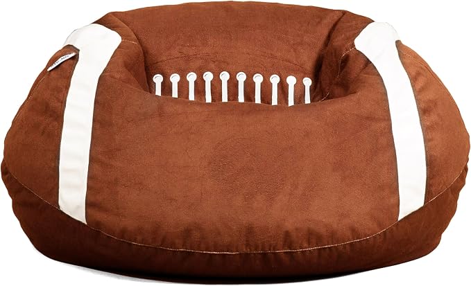 Big Joe Sports Ball Child-Sized Bean Bag Chair for Kids, Football Plush, Ultra-Soft Lightweight Polyester Blend, 2.5 Foot Refillable