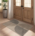 Rugalia Easy Jute Rainbow Entryway Rug, 2.6x4 Washable Non-Slip Indoor Outdoor Doormat, Neutral Boho Farmhouse Kitchen Rug Modern Abstract Throw Rugs for Entrance Bedroom Bathroom