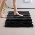 Madison Park Tufted Pearl Channel Bath Rug Non-Slip, 21 x 34, Black | Soft Pile, Machine Washable, Striped Pattern, Absorbent, Plush, OEKO-TEX Certified