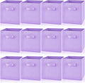 Yinder 12 Pcs Cube Storage Bin Purple 10.5''x10.5''x11'' Storage Bins for Playroom Decor Colorful Bins for Kids Foldable Baskets for Nursery Organizer Boxes Fabric Boxes