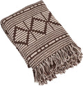 Bloomingville Soft Recycled Cotton Blend Throw with Diamond Pattern, Brown and Beige