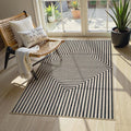Collive 3x5 Easy Jute Outdoor Entryway Rug, Washable Modern Geometric Indoor Carpet Black Neutral Small Area Rugs, Non Slip Woven Kitchen Mats for Entrance Bedroom Kids Room Patio Decor