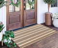Black and Tan Outdoor Rug 2'x4',Striped Front Porch Rug Machine Washable Front Door Mat Entryway Throw Rug for Front Porch Indoor Outdoor Doormat