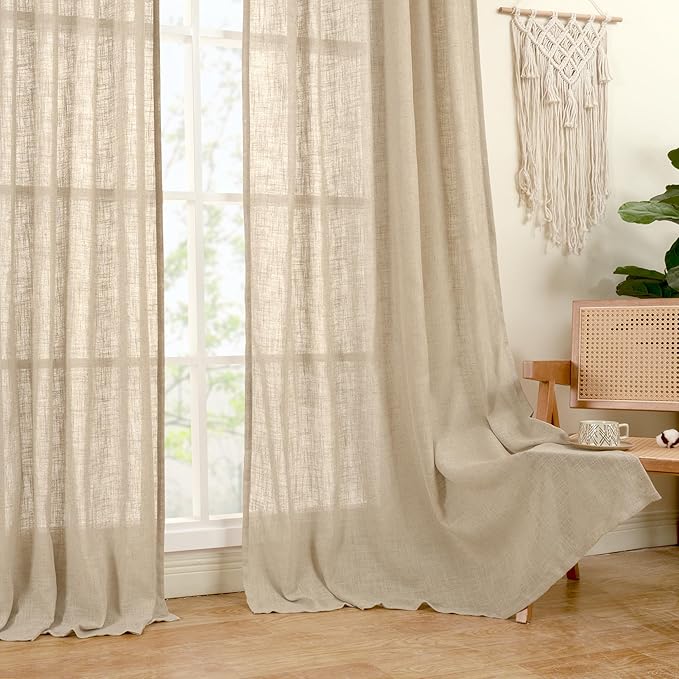 LAMIT Kitchen Linen Curtains 40 Inch Length, Soft Thick Light Filtering Bronze - Image 9