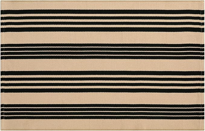 OJIA Outdoor Front Door Mat 27.5"x43", Striped Outdoor Rug Porch Decor | Cotton Woven Front Door Rug Machine Washable Door Mats Striped Entry Rug for Farmhouse/Kitchen/Entryway/Outdoor Porch Decor