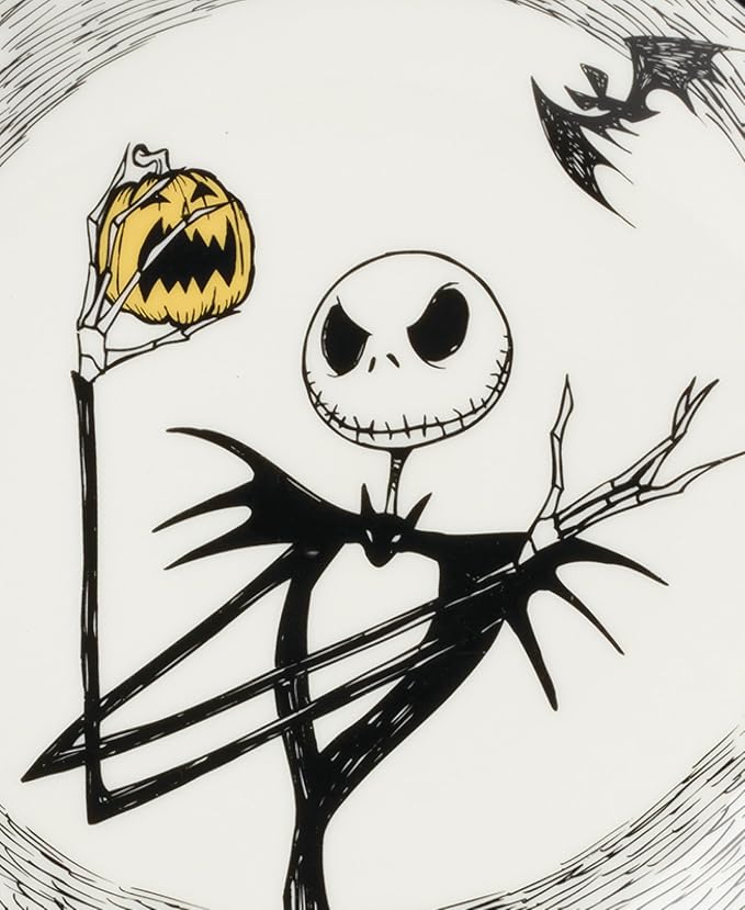 Lenox Nightmare Before Christmas Halloween Accent Plates, Appetizer Set | porcelain, dishwasher safe, microwave safe | also great as a halloween dessert plate for salad or bread