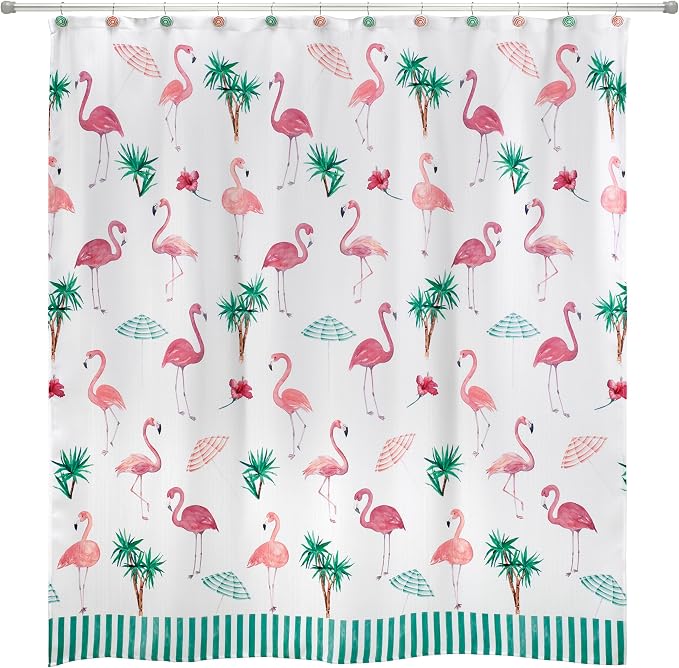 Avanti Linens - Shower Hooks, Umbrella Design Bath Decor, Set of 12 (Flamingo Paradise Collection)