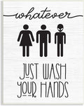 'Whatever Just Wash Your Hands Outer Space'| Wall Plaque Art | Stupell Industries | 10 x 15 Inches, Easy to Hang and Sturdy, Made in USA, by Lil' Rue