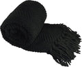 Home Soft Things Black Throw Blanket Knitted Tweed Throw 60'' x 80'', Raven, Super Soft Cozy Warm Comfortable Breathable Throw for Living Room Chair Couch Bed Sofa Bedroom Home Décor