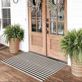 Black and White Striped Rugs, 28x43 Inches Outdoor Front Porch Doormat Cotton Hand-Woven Farmhouse Layered Door Mats for Front Porch, Patio, Entryway, Laundry Room