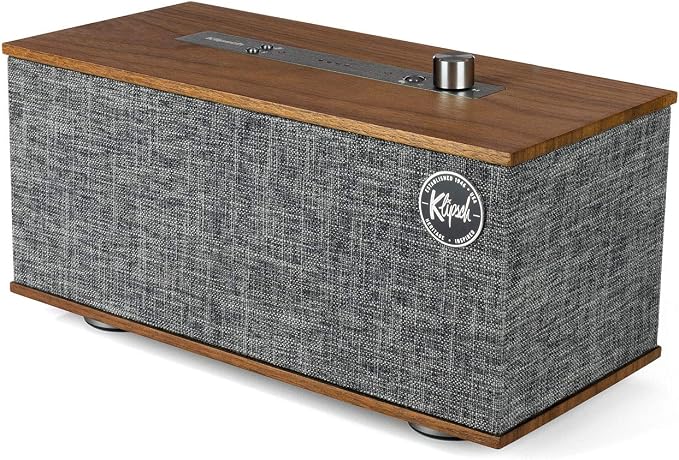 Klipsch The One Tabletop Wireless Stereo in Walnut | Bluetooth-Enabled, Multi-Room Ready, and fits Almost Anywhere
